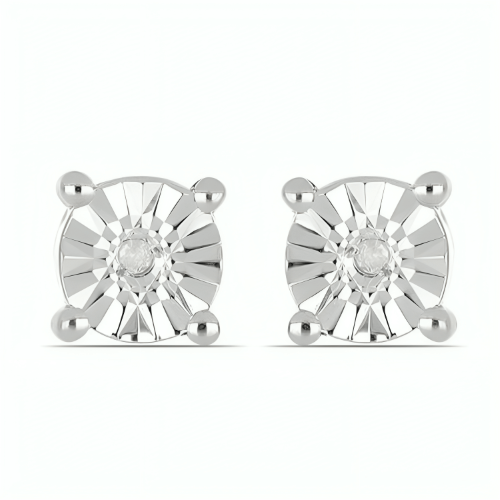 BUY REAL WHITE DIAMOND DOUBLE CUT GEMSTONE IN STERLING SILVER EARRINGS